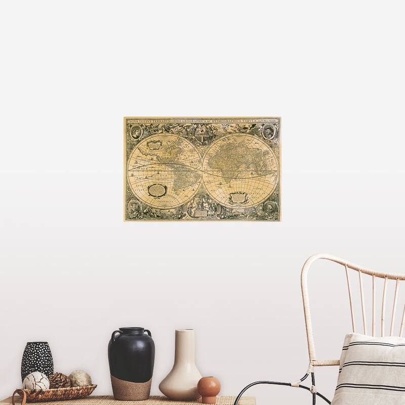 "Vintage map of the world" Poster Print - Multi - 30 x 20