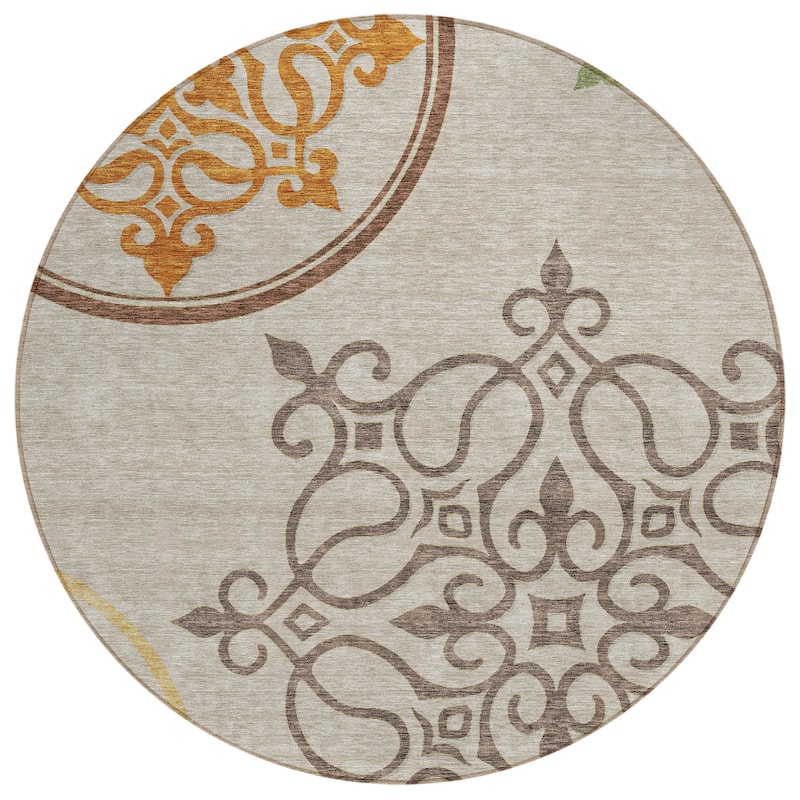 Machine Washable Indoor/ Outdoor Chantille Bold Medallions Rug