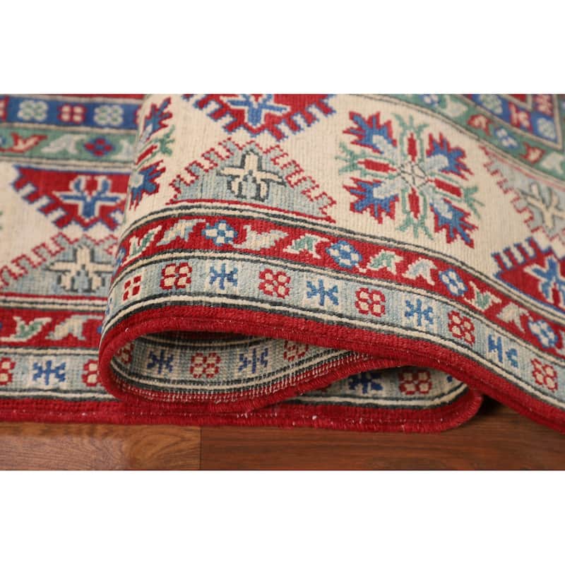 Traditional Kazak Rug Handmade Red Wool Carpet - 5'1" x 6'9"
