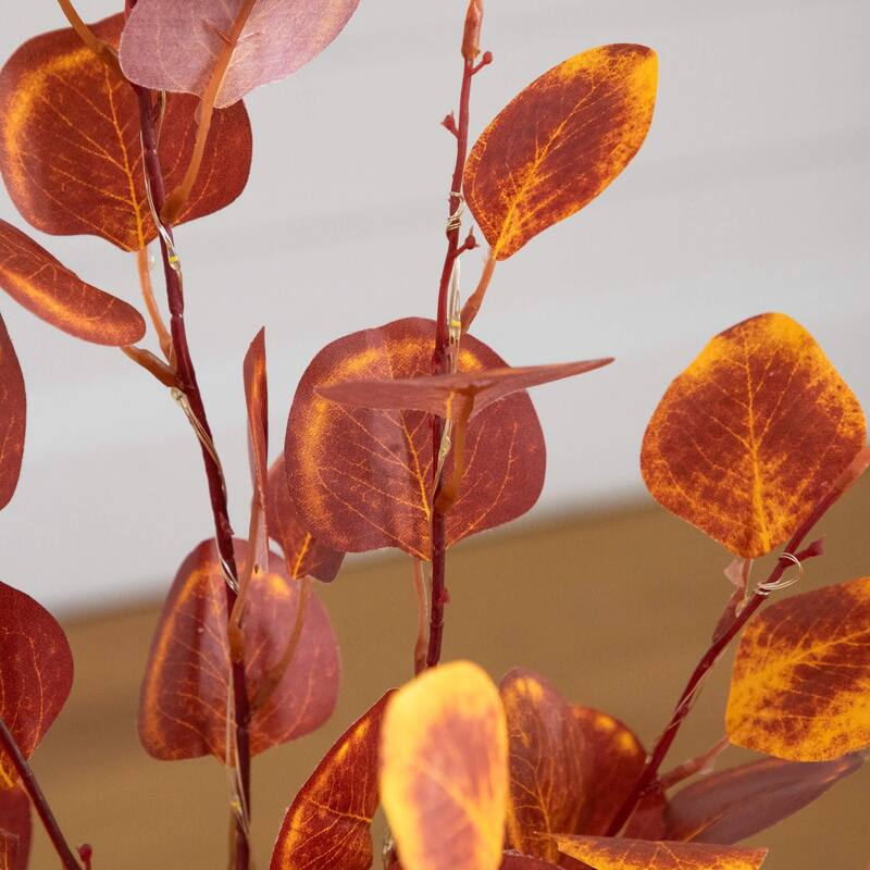 Pre-lit Eucalyptus Fall Harvest Artificial Tree - 3' - Red