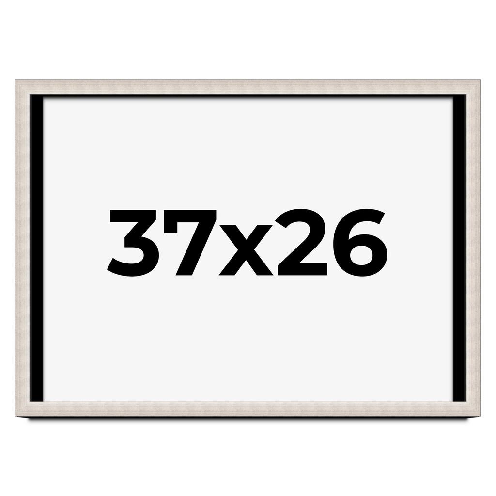37x26 Shadow Box Frame Silver Real Wood Contemporary Shadowbox Display Frame UV Acrylic Front Acid Free Backing and Hardware