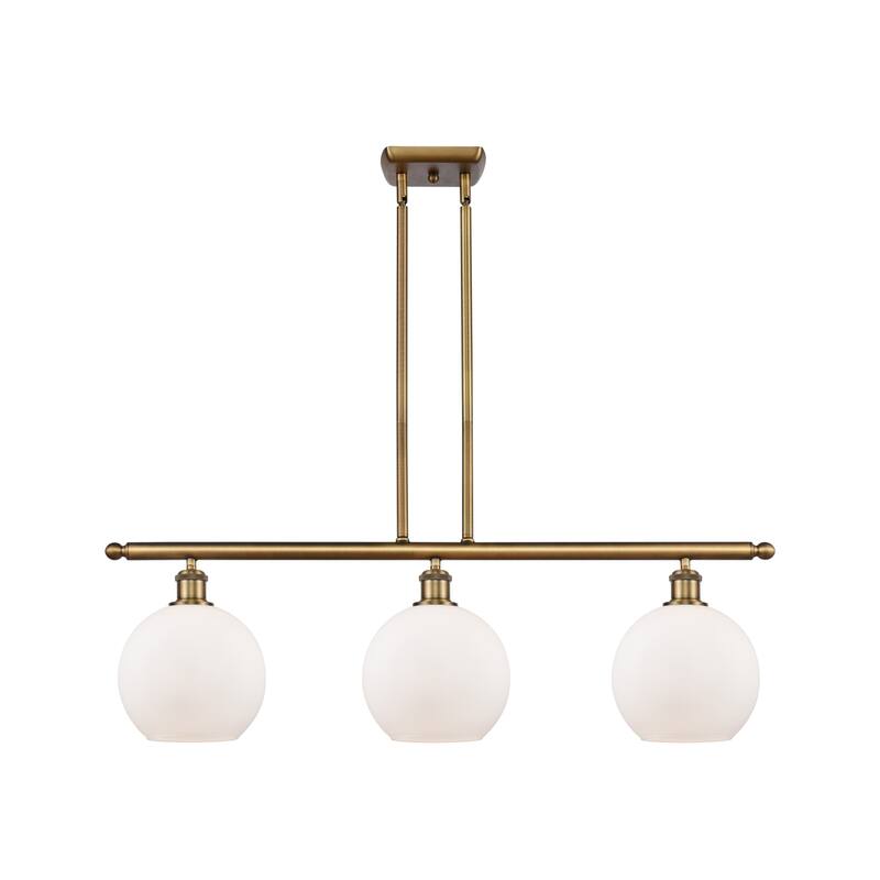 Innovations Lighting 516-3I-11-36 Athens Linear Athens 3 Light 36" - Brushed Brass / Matte White