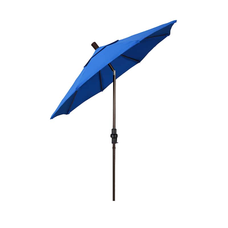 California Umbrella 7.5' Rd. Aluminum/Fiberglass Rib Market Umb, Deluxe Crank Lift/Collar Tilt, Bronze Finish, Olefin Fabric