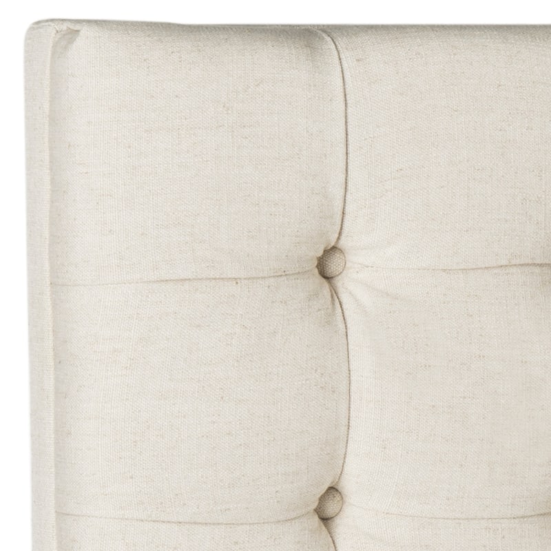 SAFAVIEH Janae Taupe Linen Upholstered Tufted Headboard (King)
