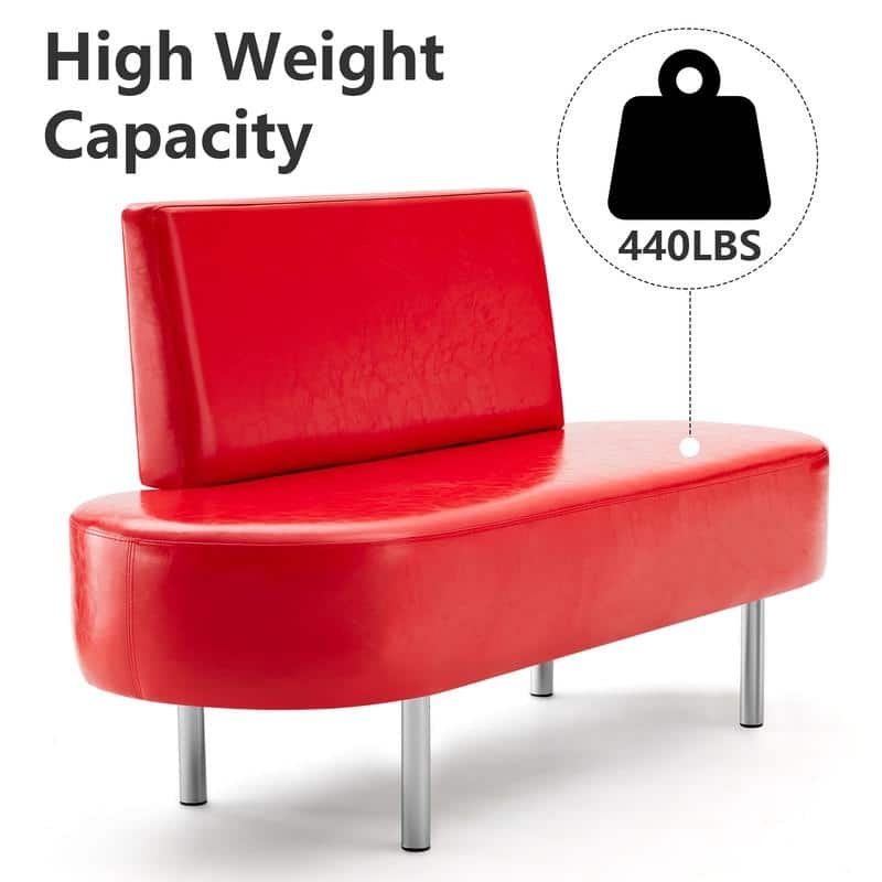 Waiting Room Benches with Backrest, PU leather