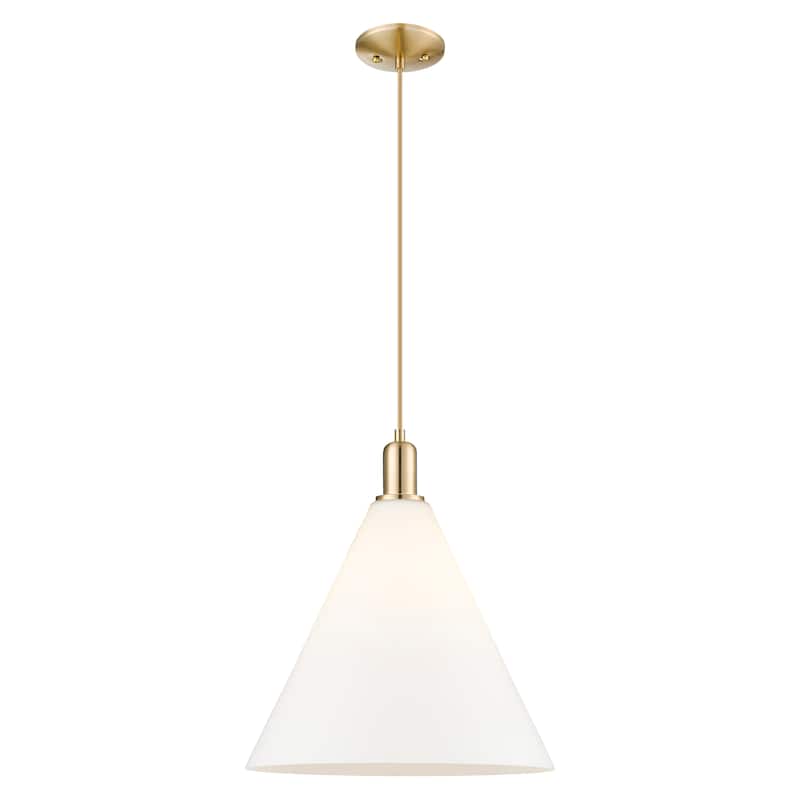 Innovations Lighting Endless Possibilities Arcadia - Berkshire Glass - 1 Light 16" Cord Hung Mini Pendant - Champagne Bronze/Matte White