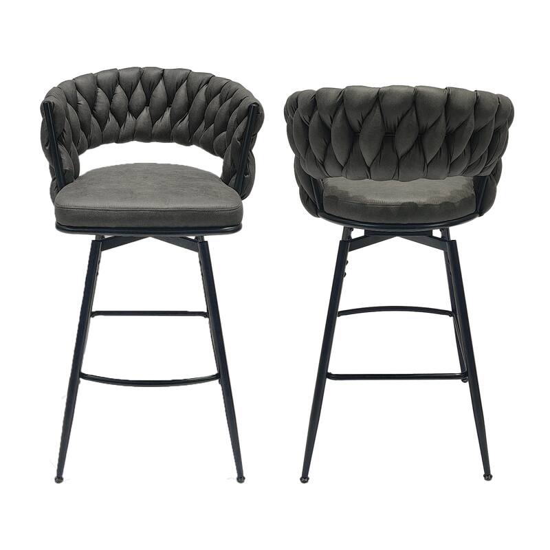 360 Swivel Upholstered Bar Chair Set of 2