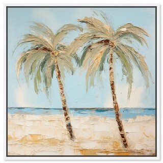 Painting Palm Trees Tropical Bathroom Canvas Wall Art by Art Remedy