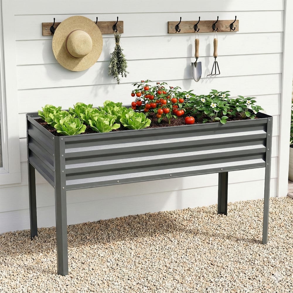 Pocassy Raised Garden Bed Outdoor Planter Box Metal Garden Bed Kit.
