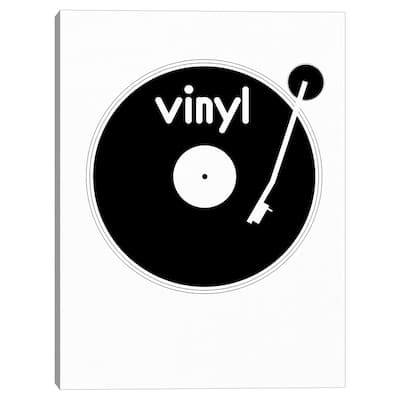 Black & White Vinyl Canvas Art Print