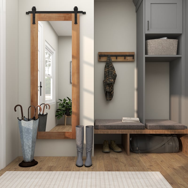 Gray Metal Galvanized Umbrella Stand with Copper Base and Handle