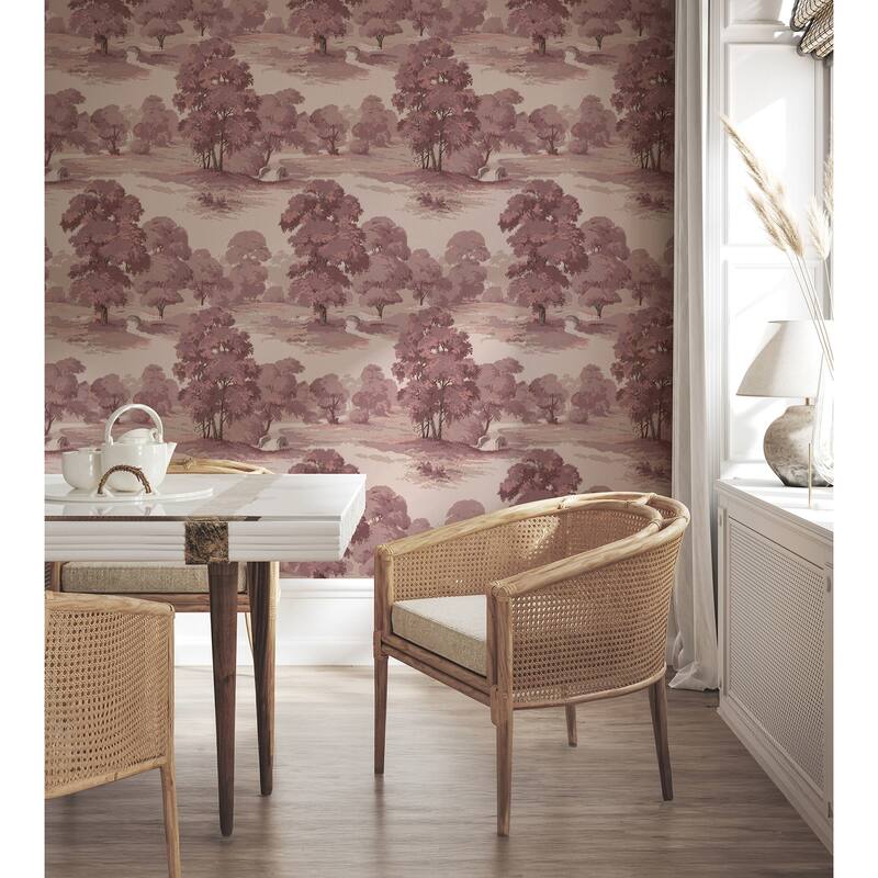 Sherwood Merlot Glade Wallpaper