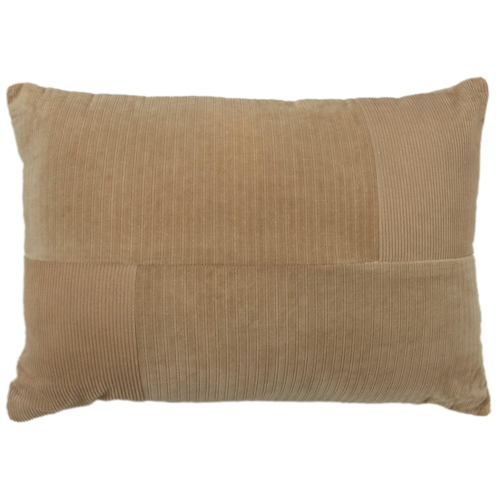 Rizzy Home Solid Corduroy Modern Pattern Blocked Throw Pillow