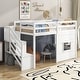 preview thumbnail 16 of 28, Twin Loft Bed with Storage Staircase and Window, Grey White