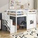 preview thumbnail 2 of 14, Twin Size Loft Bed Frame with Storage Staircase and Window, Playful Wooden Storage Bed Frame for Kids, Teens