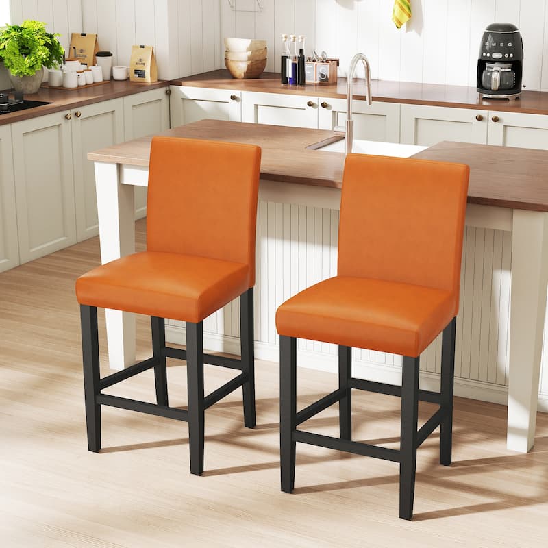 24 Inches Counter Height Bar Stools with Back Set of 2