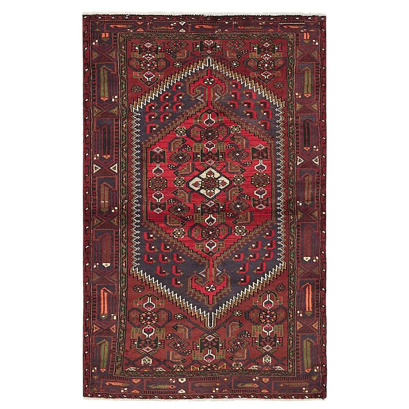 ECARPETGALLERY Hand-knotted Andelz Dark Red Wool Rug - 4'2 x 6'7