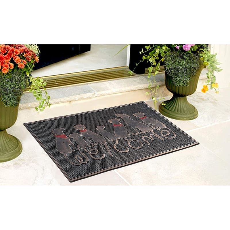 A1HC Welcome Rubber Pin Mat, Beautifully Copper Finished 18" X 30"