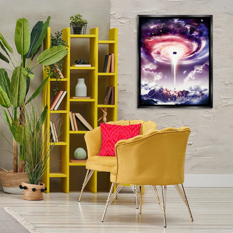 Stupell Surreal Space Nebula Rays Framed Floater Canvas Wall Art Design By Barrett Biggers