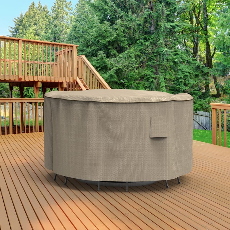 Budge StormBlock™ Mojave Black Ivory Patio Bar Table and Chairs Cover Multiple Sizes