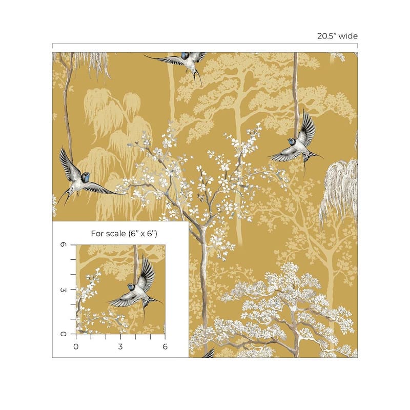 Arthouse Bird Garden Peel and Stick Wallpaper