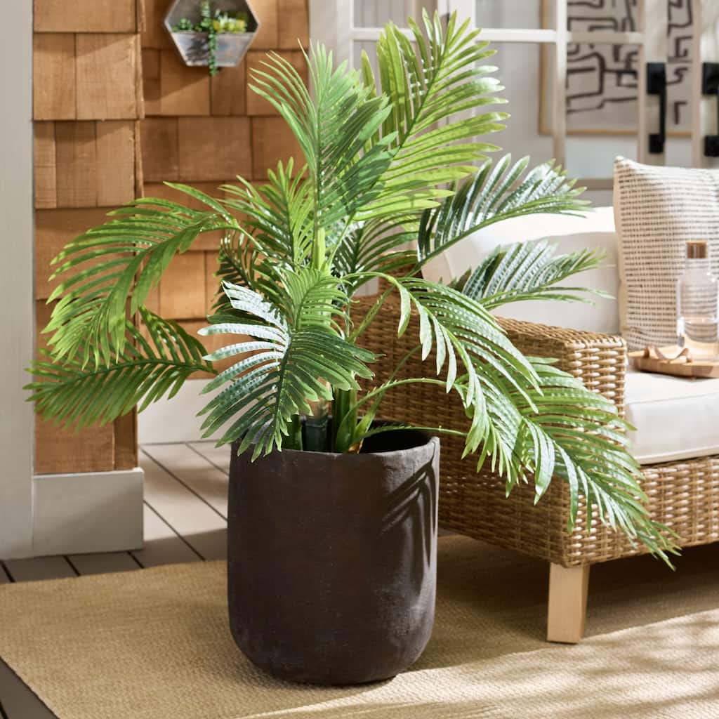 SAFAVIEH Outdoor Patio Furniture Cana Planter Pot with Drainage - 15"W x 15"D x 17"H