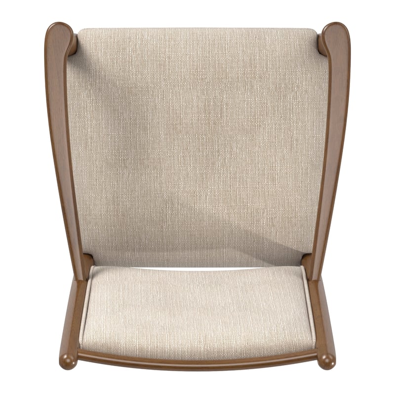 Harstad Wood Finish Beige Fabric Arm Chair (Set of 2) by iNSPIRE Q Modern