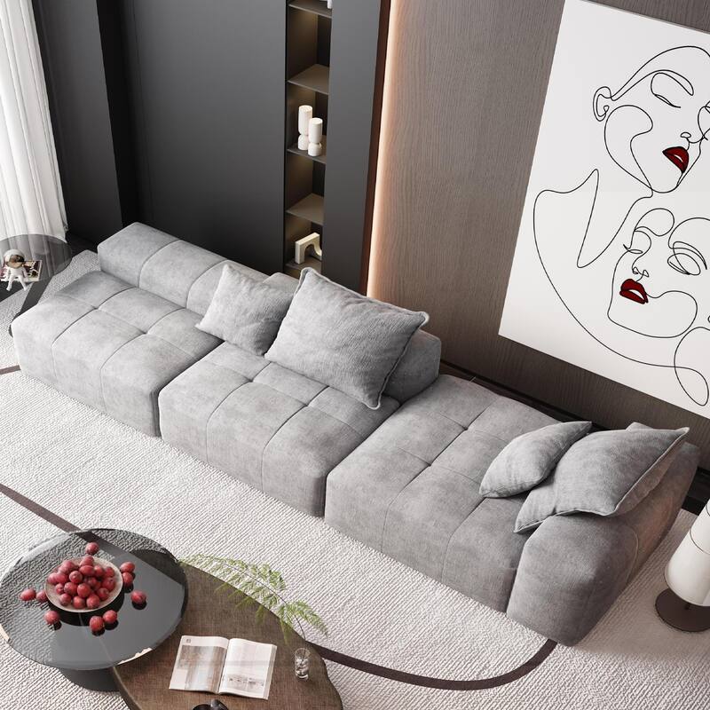 Modern 4 PCS DIY Combination Modular Sofa with Ottoman, Seat, Chaise Lounge, Armrest