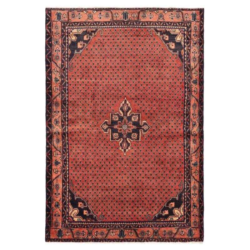 ECARPETGALLERY Hand-knotted Andelz Red Wool Rug - 4'8 x 6'9