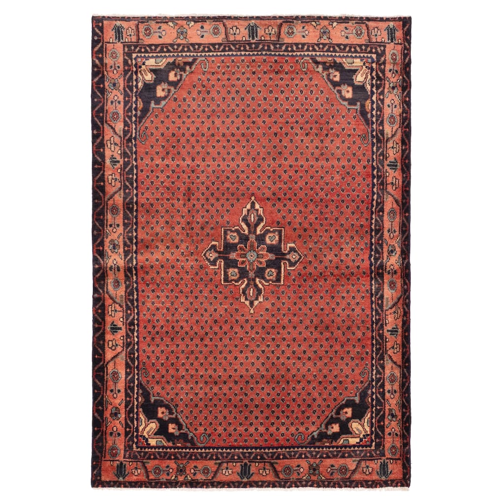 ECARPETGALLERY Hand-knotted Andelz Red Wool Rug - 4'8 x 6'9