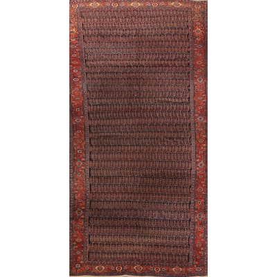 Hand Knotted Oriental 100% Wool Carpet Traditional All-Over Navy Blue & Blues Bidjar Area Rug - 17' 8'' X 6' 9''