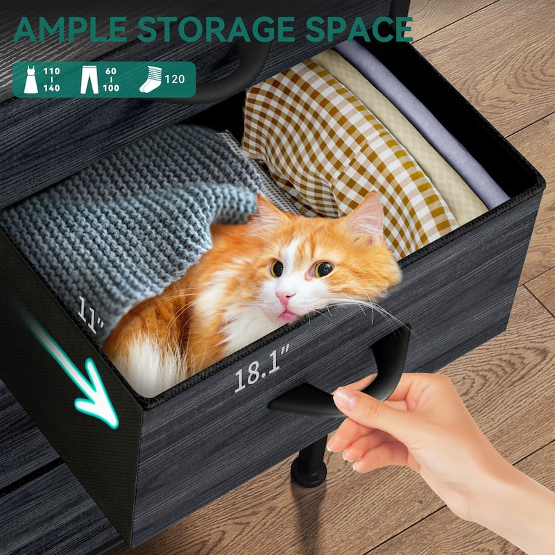 Modern Wide Dresser Storage Tower with 8 Drawers