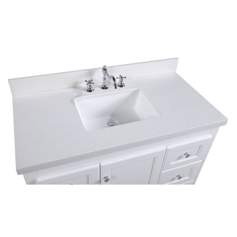 KitchenBathCollection Abbey 42" Bathroom Vanity with Quartz Top