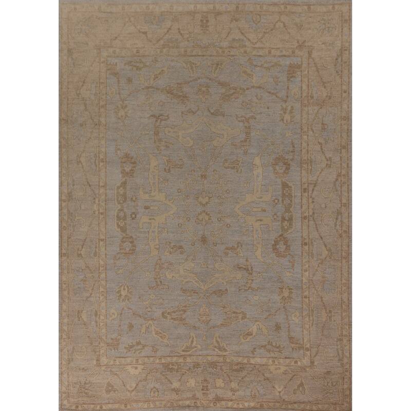 Vegetable Dye Oushak Area Rug Handmade Wool Carpet - 8'2" x 9'7"