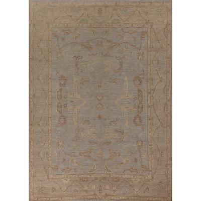 Vegetable Dye Oushak Area Rug Handmade Wool Carpet - 8'2" x 9'7"