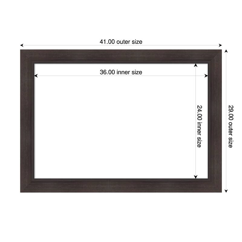 Sloped Framed Dry Erase Magnetic Board - 41 x 29 in - Sloped Espresso