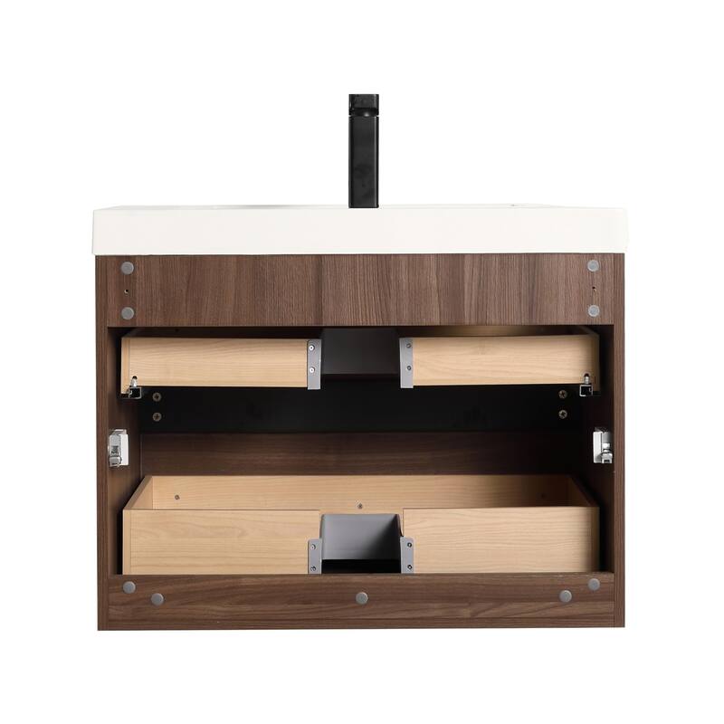 Blossom 30" Floating Bathroom Vanity with Acrylic Sink, Modern Design