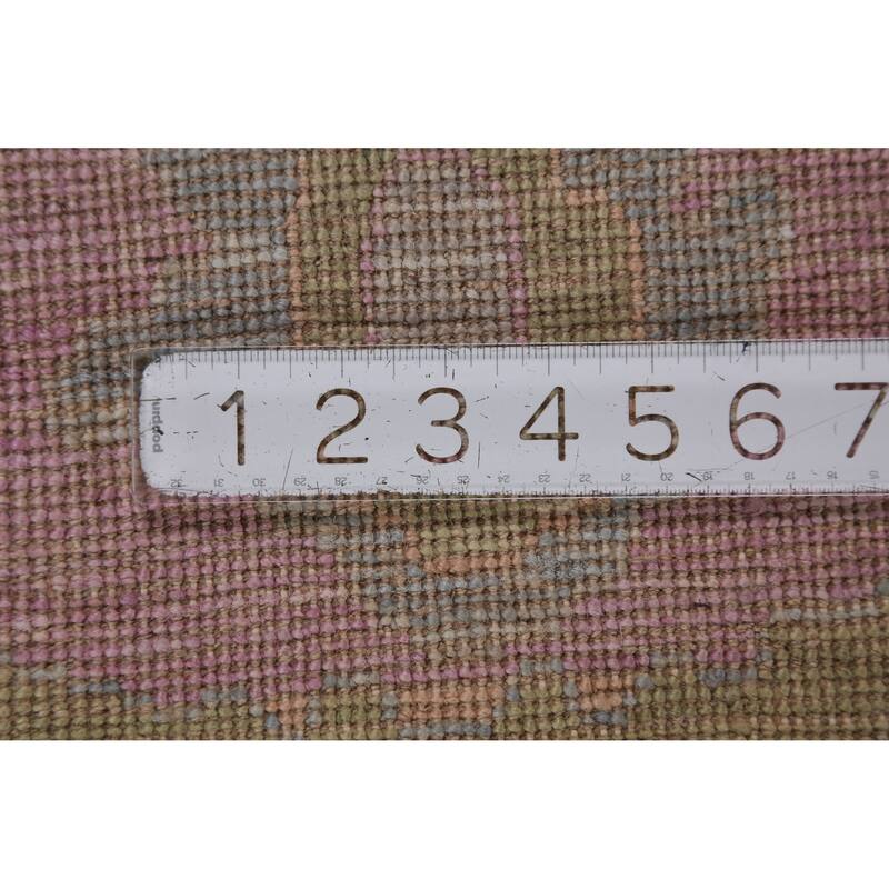 Hand Knotted Oriental 100% Wool Carpet Transitional All-Over Greys & Charcoal Oushak Area Rug - 9' 3'' X 7' 9''