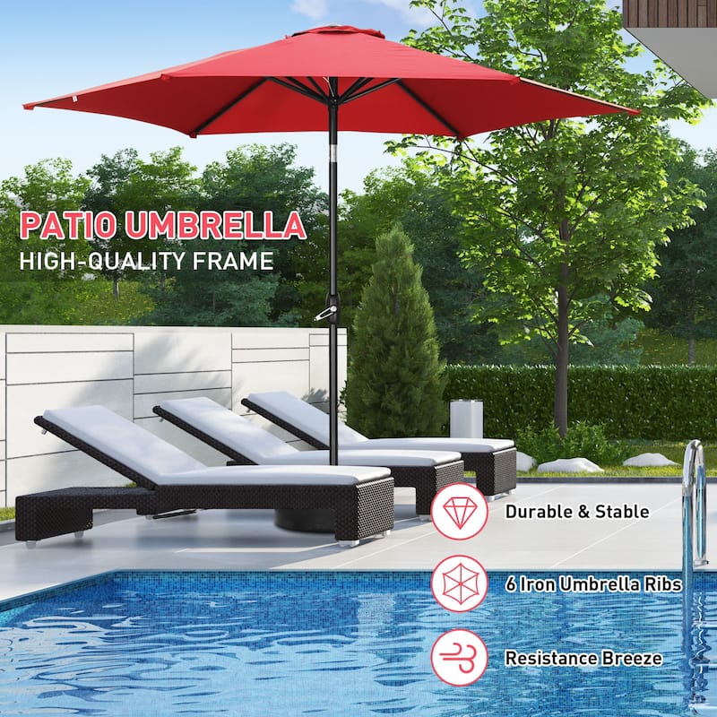 Ainfox 9ft Outdoor Patio Umbrella Without Base for Garden, Patio, Swimming Pool