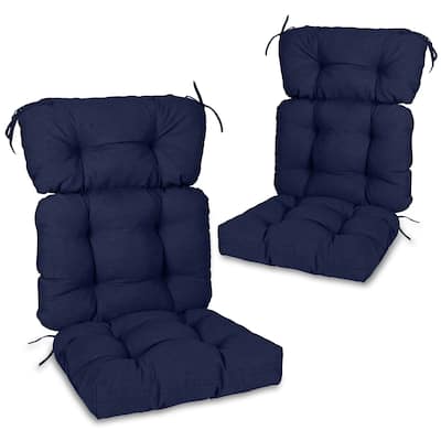 Aoodor Outdoor 45"x 22" x5" Tufted High Back Cushions Patio Replacement Chair Cushion with Ties, Set of 2 - 45" x 22" x 5"
