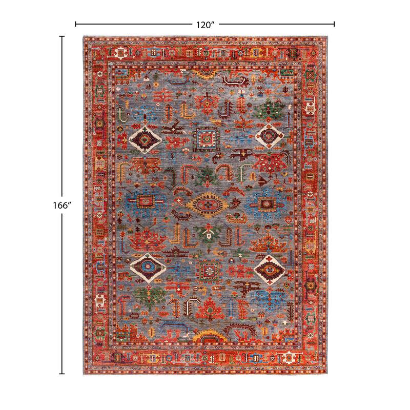 Serapi One-of-a-Kind Hand-Knotted Area Rug - Gray - 10' 0" x 13' 10"