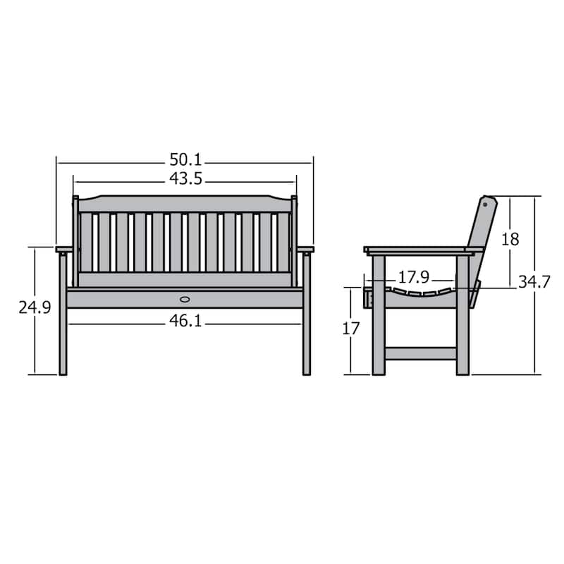 HIGHWOOD Lehigh 4-foot Eco-friendly Synthetic Wood Garden Bench