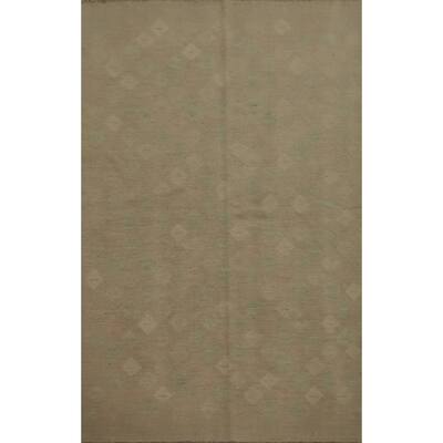 Hand Woven Oriental 100% Wool Carpet Southwestern Tribal Brown Kilim Area Rug - 6' 5'' X 4' 9''