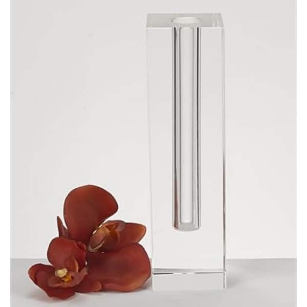 Modern Clear Tall Block Optical Crystal Vase Modern Clear Tall Block Optical Crystal Vase