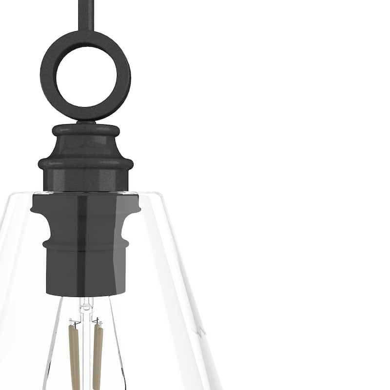 Hunter Klein 12" 1-Light Glass Pendant - Kitchen Island, Dining Room - Industrial, Contemporary, Transitional