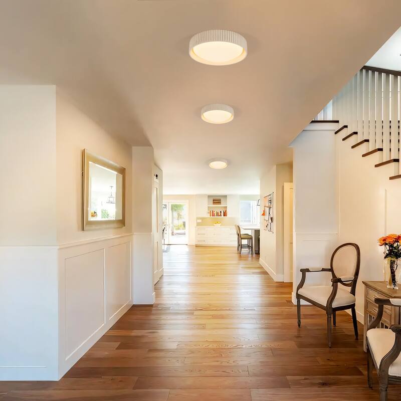 25W Modern Beige Cement LED Flush Mount Ceiling Light, Minimalist Textured Design for Bedroom & Bathroom - 1 Light