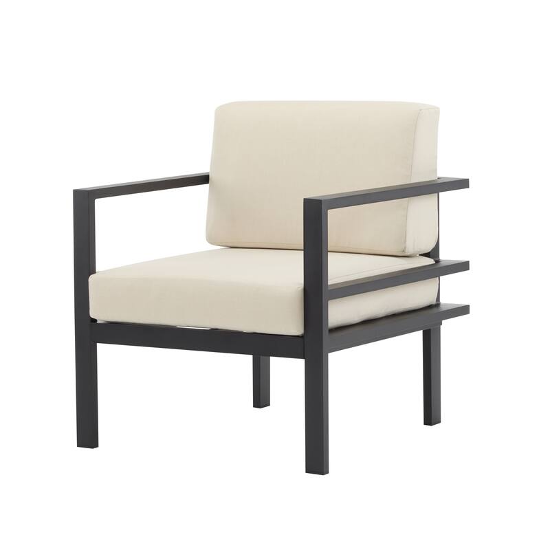 Christopher Knight Home - PureNest 27.7'' Outdoor Lounge Chair with Aluminum Frame, Weather-Resistant Cushions, Sleek Design