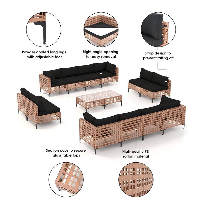 Outdoor Patip Sectional Seating Group with Cushions