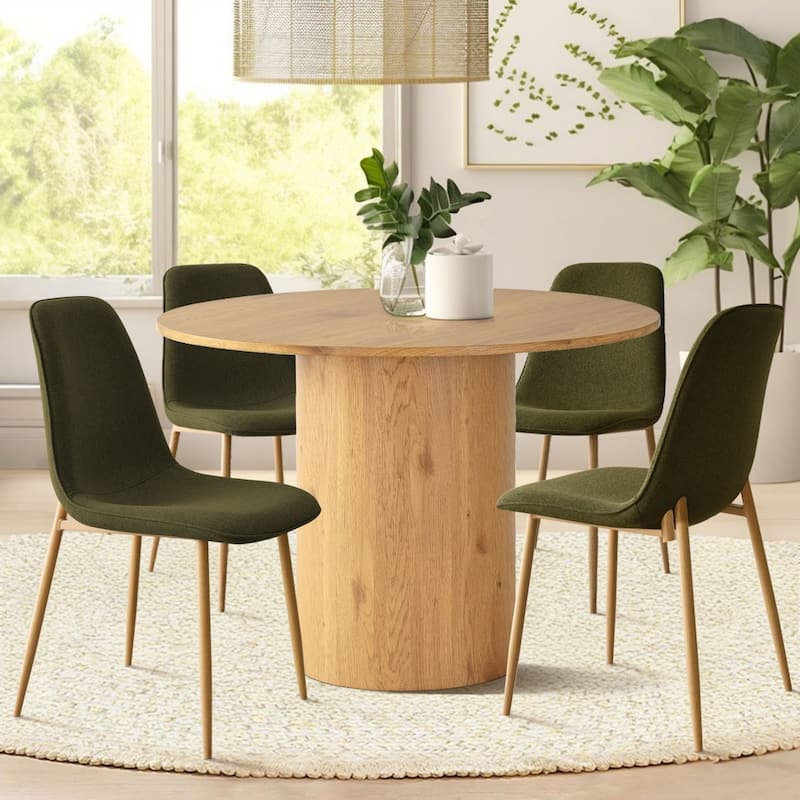 5-Piece Round Dining Table Sets - Olive