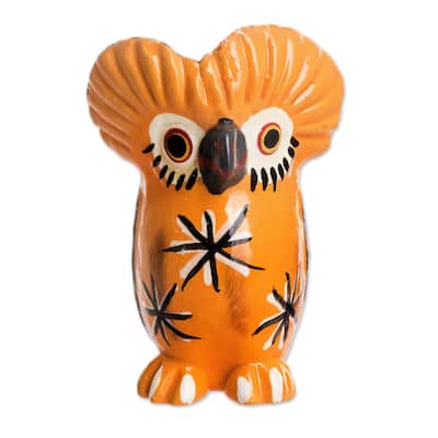 Novica Handmade Traditional Tecolote Ceramic Figurine